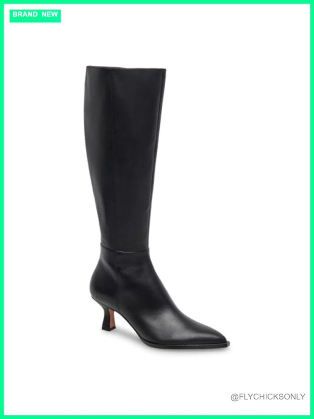 Knee High Boots Pointy Toe Kitten Heels Stiletto Wide Calf Dress Tall Boots
